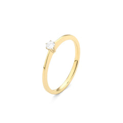 Facet Eye Clean Gold Solitaerring 18Kt 0.10 ct