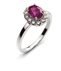 Ring Weissgold 750 mit Rubin und Brillanten