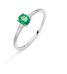 Ring Weissgold 750 mit Smaragd 0.35 ct.