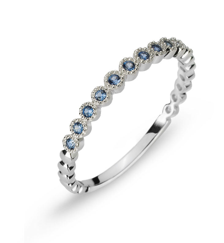 Ring Weissgold 750 mit 11 Saphiren 0.12 ct.