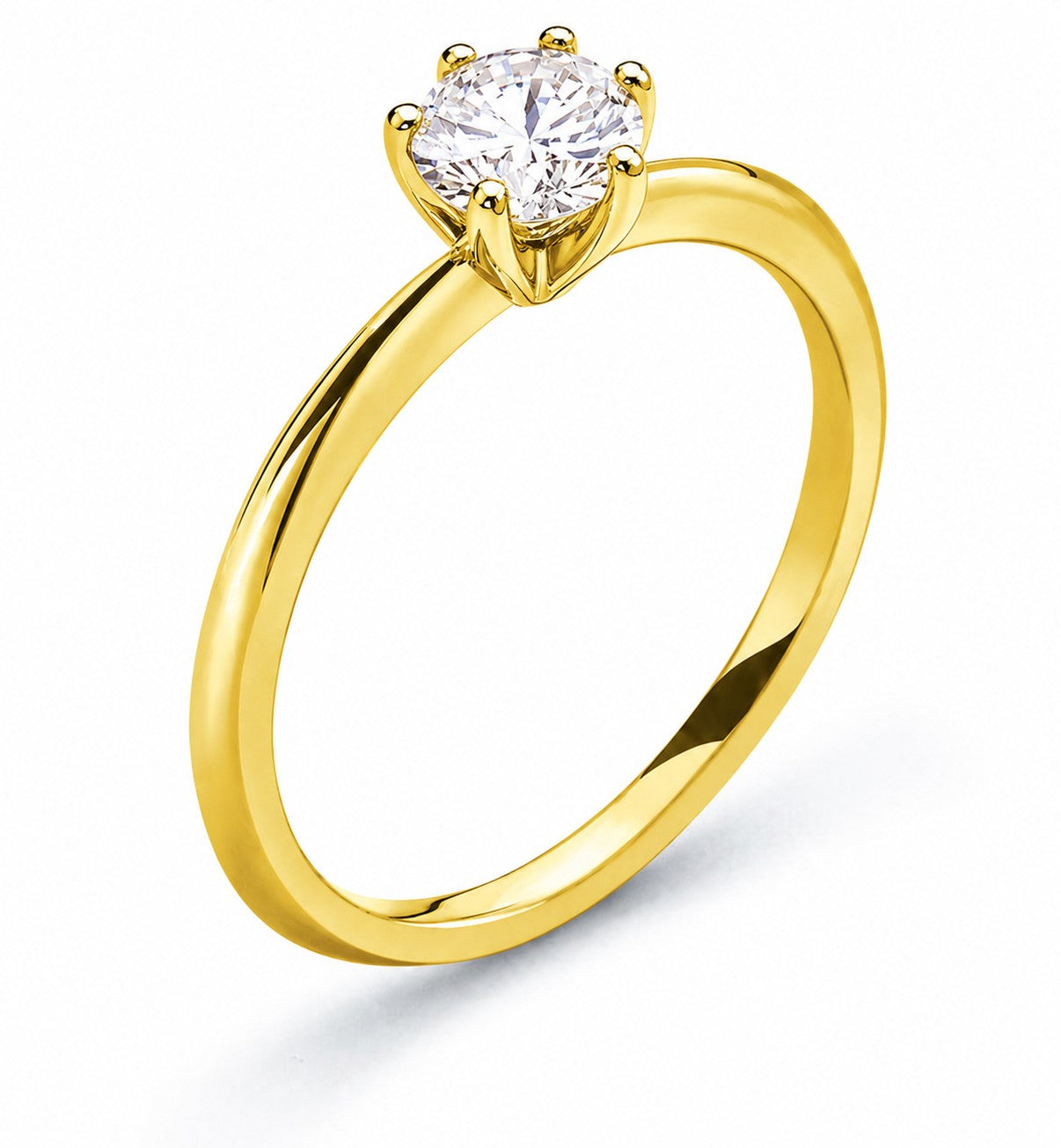Solitär Ring Lab Diamond 1.00ct. F-VS Gelbgold 585