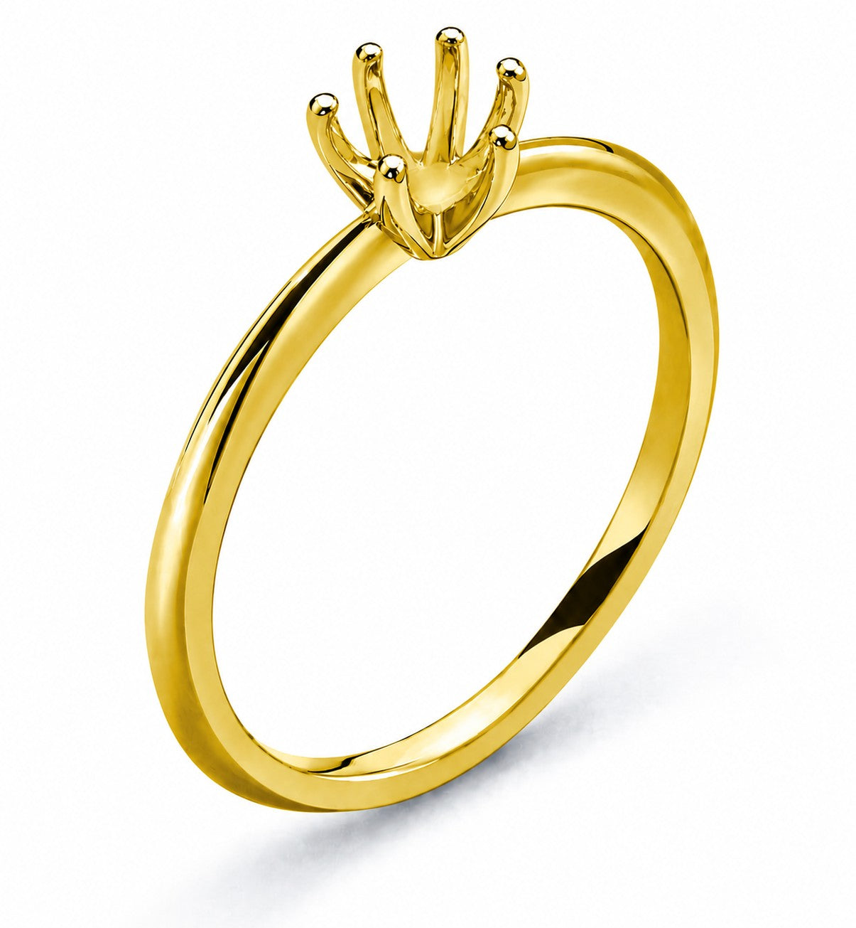 Solitär Ring Rohling 6-Griff Fassung 1.00ct. Gelbgold 585