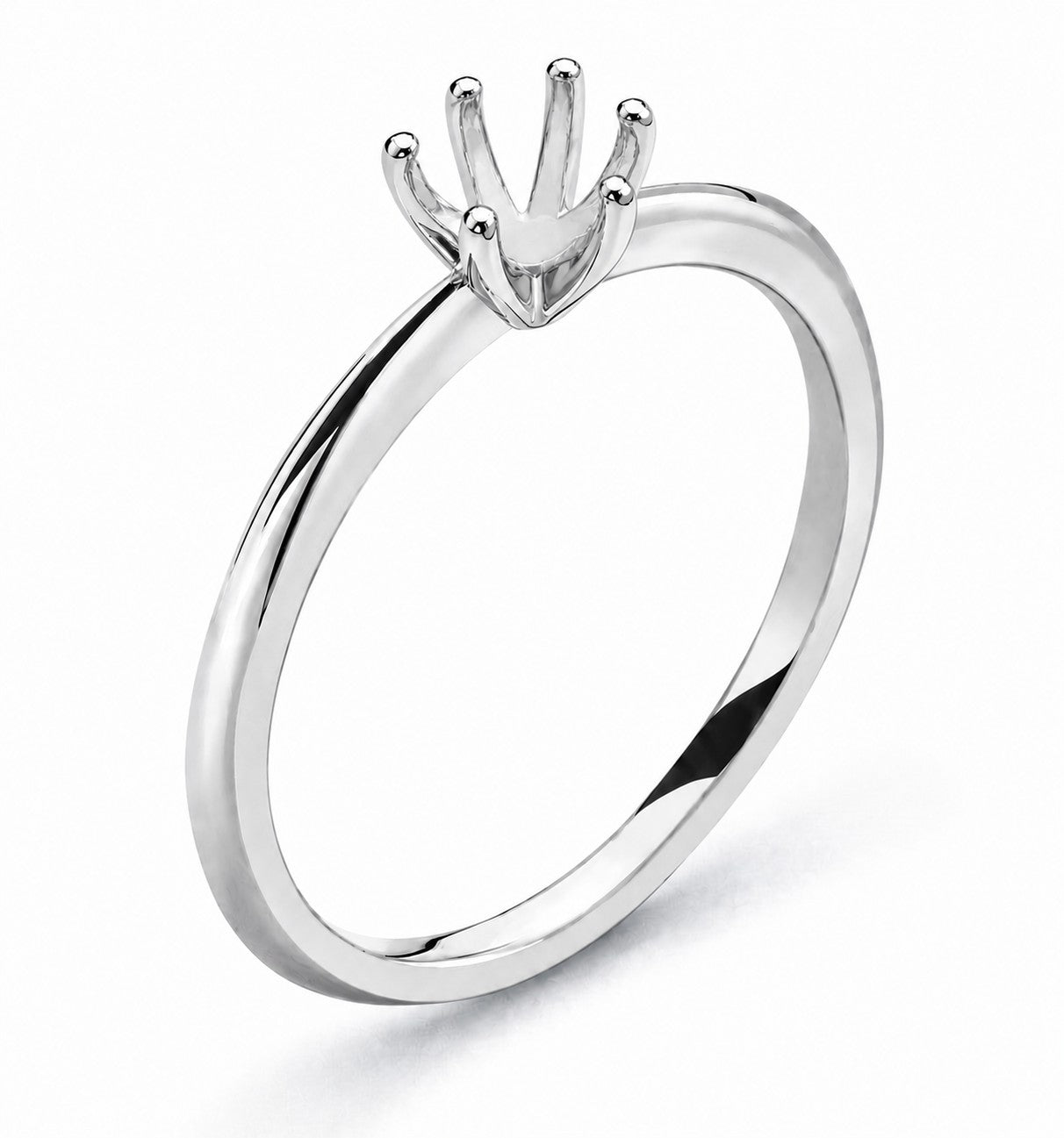 Solitär Ring Rohling 6-Griff Fassung 1.00ct. Weissgold 585