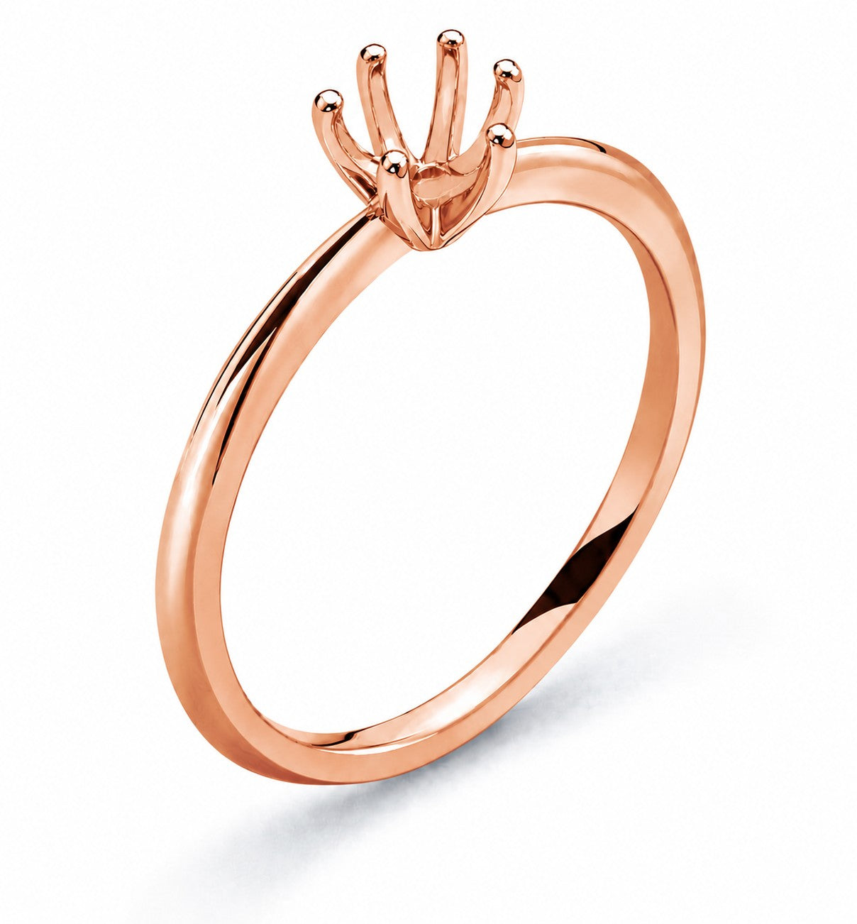 Solitär Ring Rohling 6-Griff Fassung 0.25ct. Rotgold 585