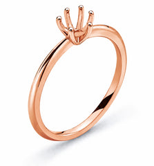 Solitär Ring Rohling 6-Griff Fassung 1.00ct. Rotgold 585