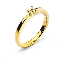 Solitär Ring Rohling Gelbgold 750 für 0.10 ct.