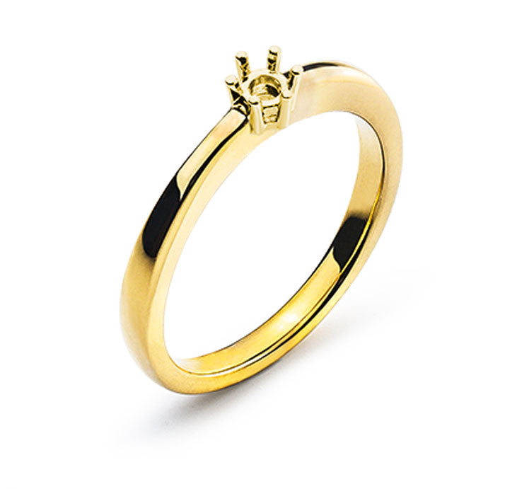 Solitär Ring Rohling 6-Griff Fassung Gelbgold 750 für 0.10 ct.