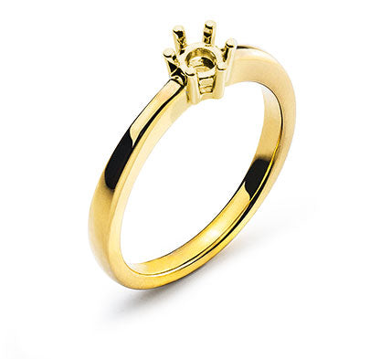 Solitär Ring Rohling 6-Griff Fassung Gelbgold 750 für 0.33 ct.