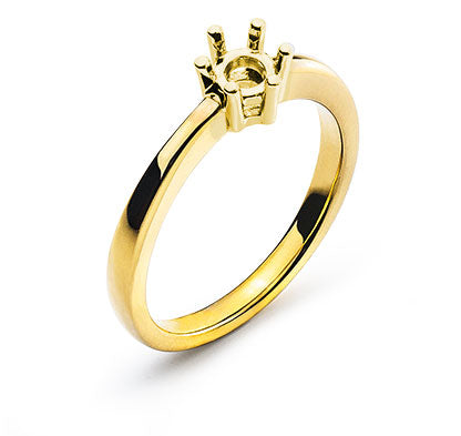 Solitär Ring Rohling 6-Griff Fassung Gelbgold 750 für 1.00 ct.
