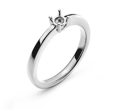 Solitär Ring 4-Griff Fassung Weissgold 750 für 0,20 ct.