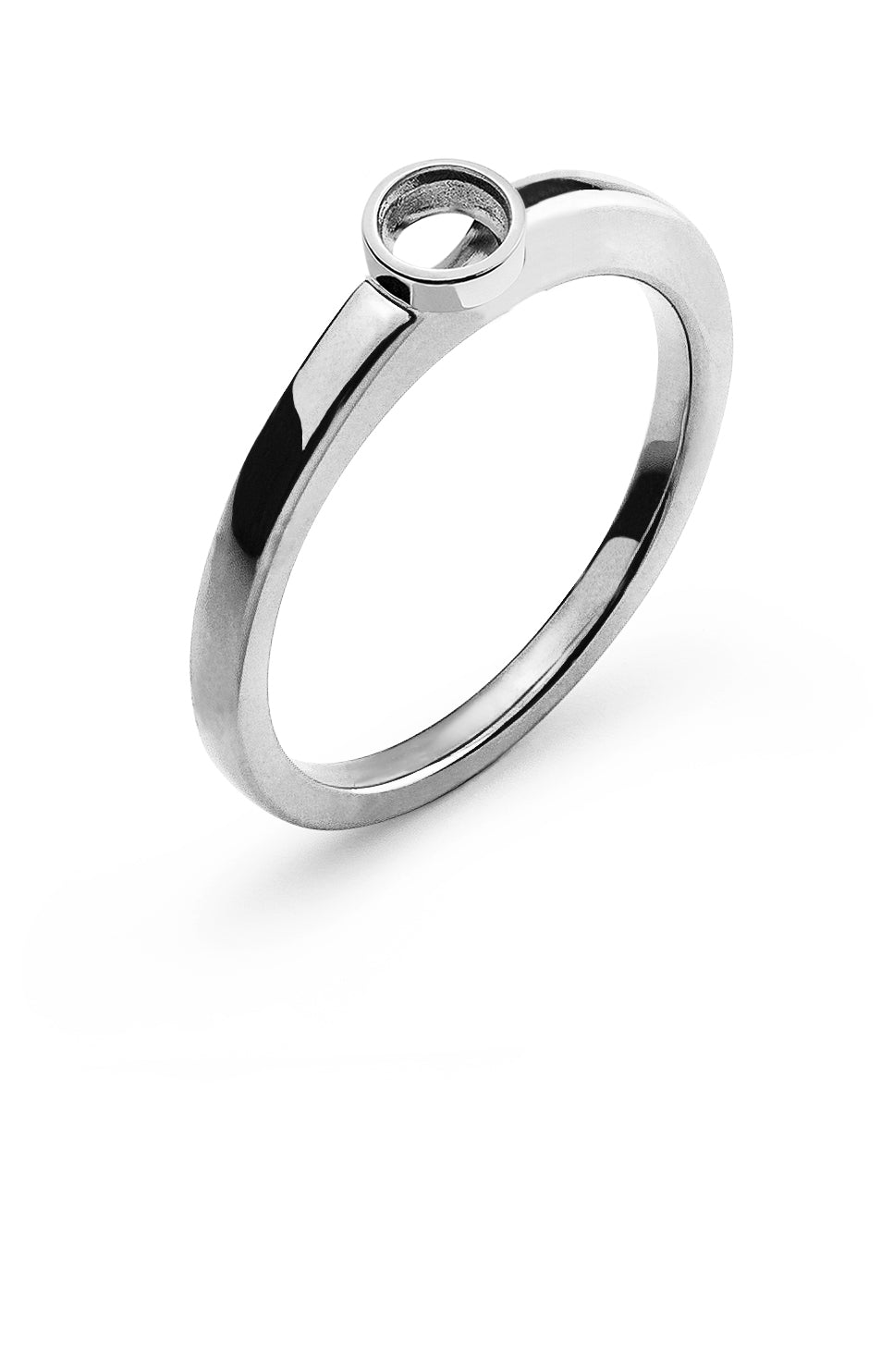 Solitär Ring Zargen Fassung Weissgold 750 für 0,15 ct.