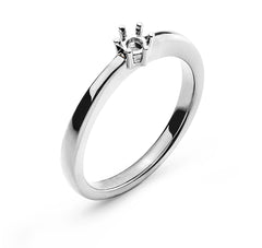 Solitär Ring Rohling 6-Griff Fassung Weissgold 750 für 0.15 ct.