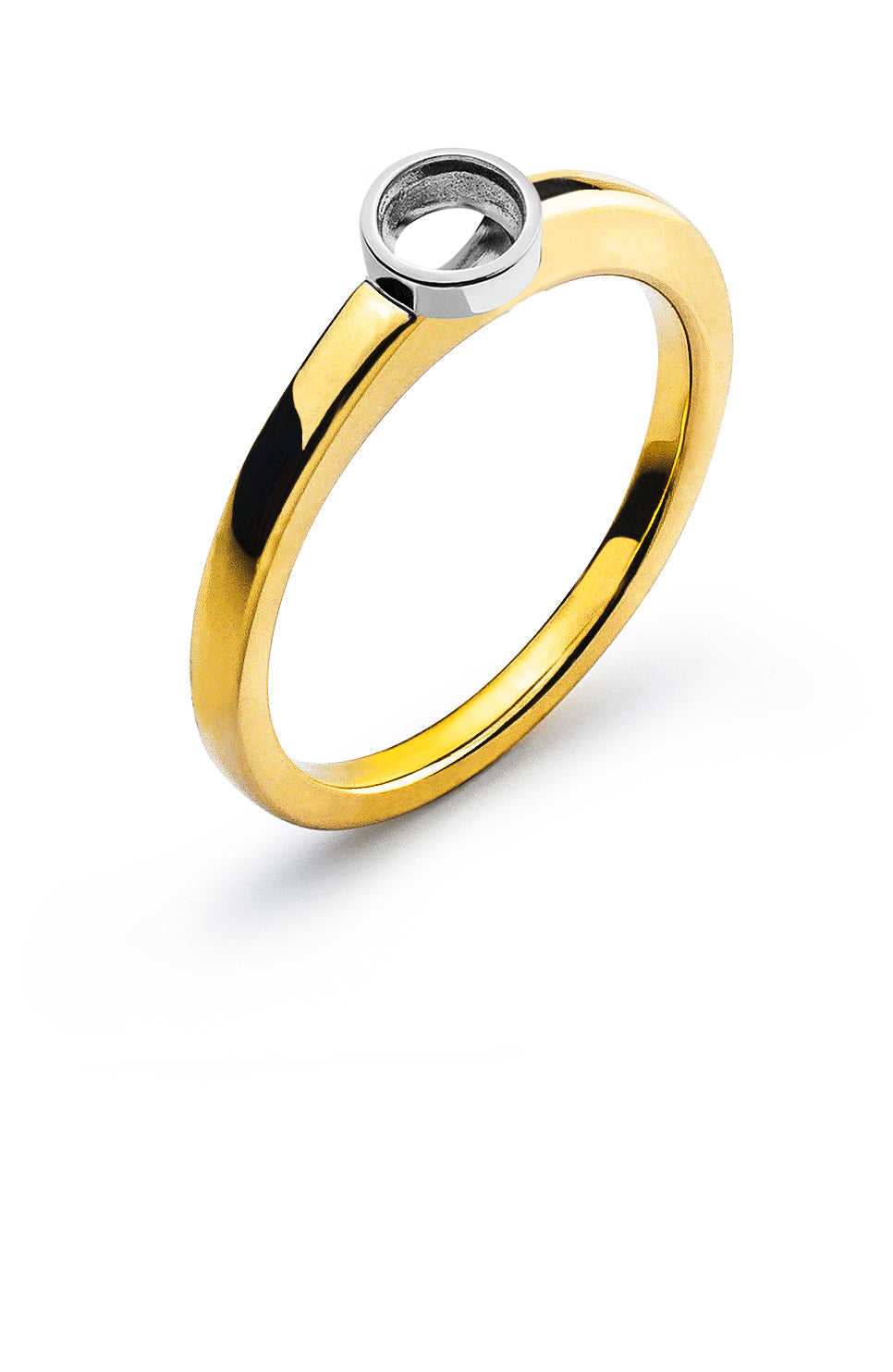Solitär Ring Zargen Fassung Rohling Bicolor 750 für 0.25ct.