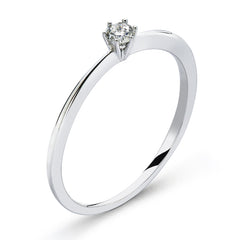 Solitär Ring 6-Griff-Fassung Weissgold 750 0.10ct H SI