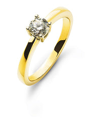 Solitär Ring Gelbgold 750 4-Griff-Fassung 0.25 ct.