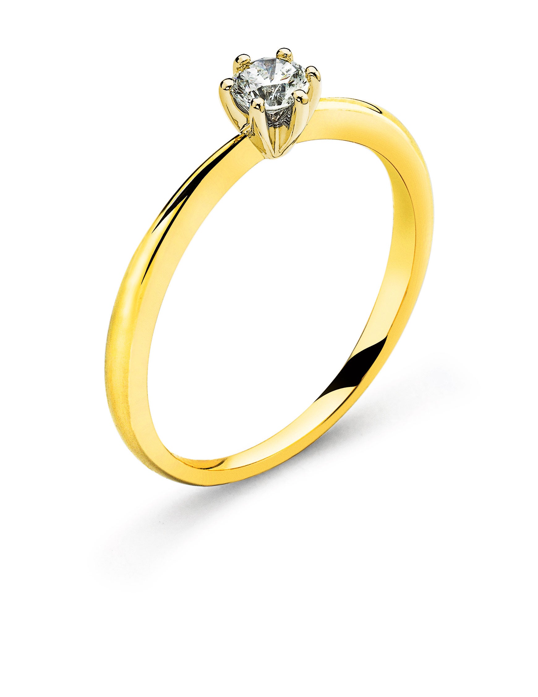 Ring Solitär Gelbgold 750 0.25 ct. H-SI