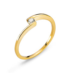 Ring Solitär Gelbgold 750 0.08 ct. H-SI