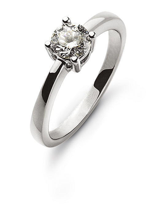 Solitär Ring 4-Grifffassung Weissgold 750 Diamant 0,50 ct.