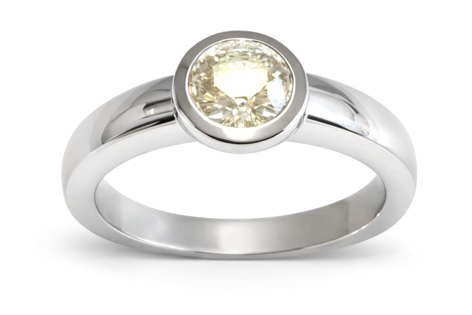 Solitär Ring Zargenfassung Weissgold 750 H SI 1.00 ct.