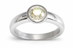 Solitär Ring Zargenfassung Weissgold 750 H SI 1.00 ct.