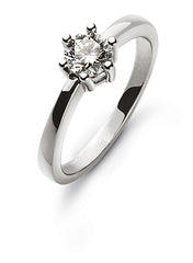 Solitär Ring 6-Griff-Fassung Weissgold 750 H SI 0.50 ct.
