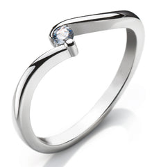 Solitär Ring Weissgold 750 0.07ct H SI