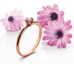 Solitär Ring Rotgold 750 0.10ct H SI