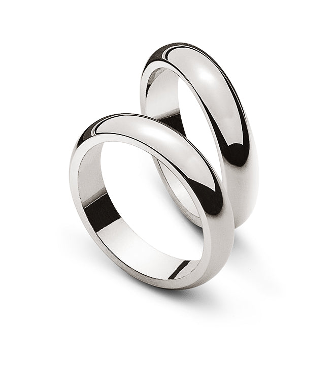 Trauring Weissgold 750 halbrund 4mm