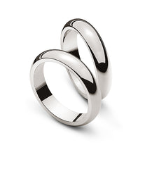 Trauring Weissgold 750 halbrund 4mm