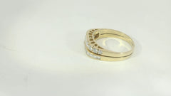 18K Gelbgold Ring 6,1g mit 22 Diamanten
