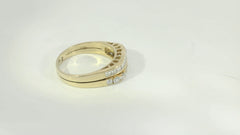 18K Gelbgold Ring 6,1g mit 22 Diamanten
