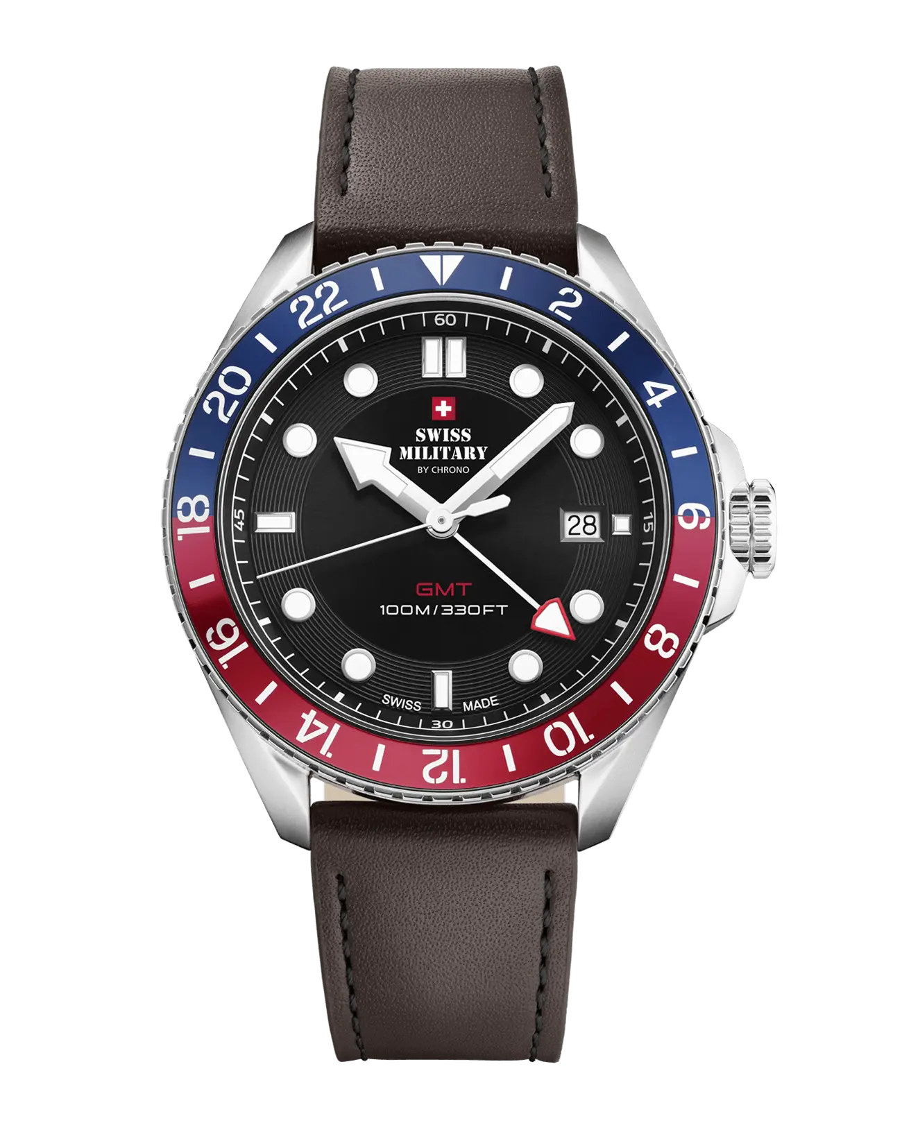 Swiss Military by Chrono GMT Uhr für Herren, ideal für Weltreisende -  SM34095.04