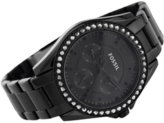 Fossil Riley Damenuhr Chronograph in Schwarz - ES4519