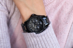 Fossil Riley Damenuhr Chronograph in Schwarz - ES4519