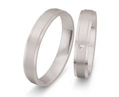 Breuning Basic Trauringe mit 1 Diamant 0,01 ct. - 48/05618 & 48/05617