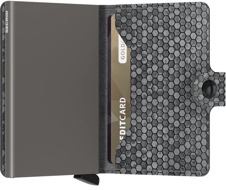Secrid Miniwallet Hexagon Grey mit Gravur - MHe-Grey