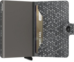 Secrid Miniwallet Hexagon Grey mit Gravur - MHe-Grey