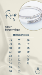 Bagues partenaires en argent 925 rhodié (prix paire) - S-257/4