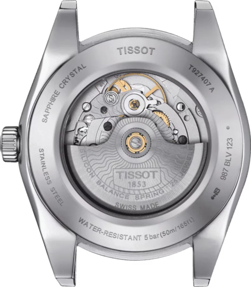 Tissot Gentleman Powermatic 80 Silicium Solid 18k Gold Bezel Herrenuhr - T927.407.46.291.01