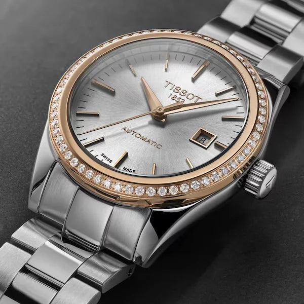 Tissot T-My Lady Automatic 18K Gold Bezel Damenuhr - T930.007.41.031.00