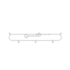 Thomas Sabo Charm Club Damen Fusskette Weisse Steine Silber - AK0024-051-14-L27V