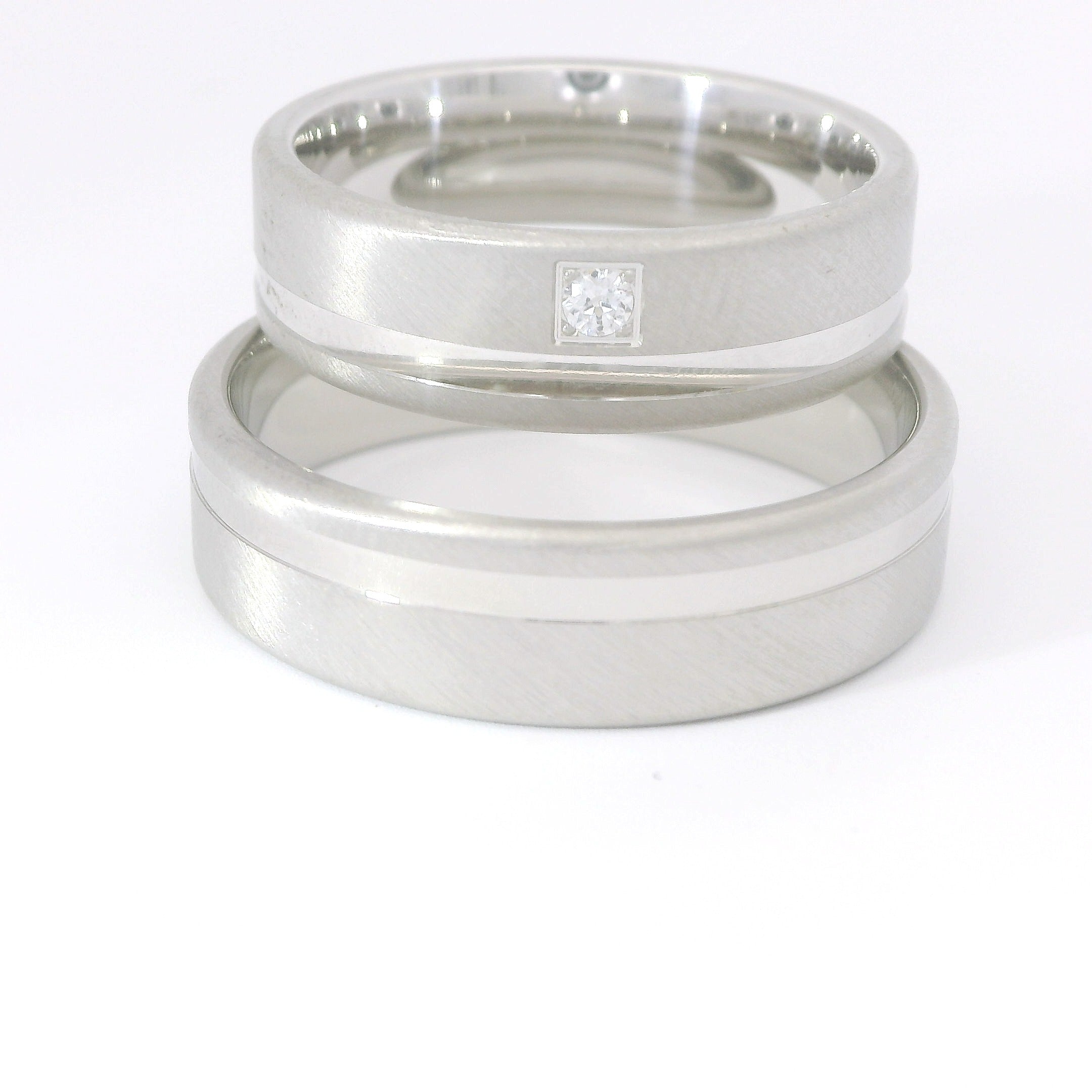 Partnerringe Silber 925 mit Zirkonia - LS60/6 & LSZ61/6