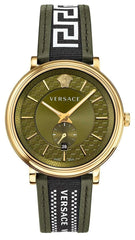 Versace V-Circle – Gold & Green Statement Uhr -  VEBQ01519