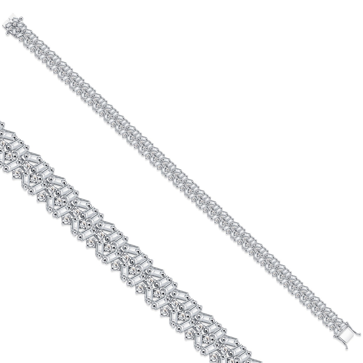 Weissgold-Armband mit Diamanten - BBL0000206