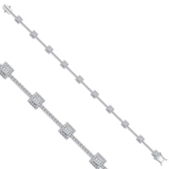 Weissgold-Armband mit Diamanten - BBL0000304
