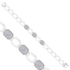 Weissgold-Armband mit Diamanten - BBL0000314