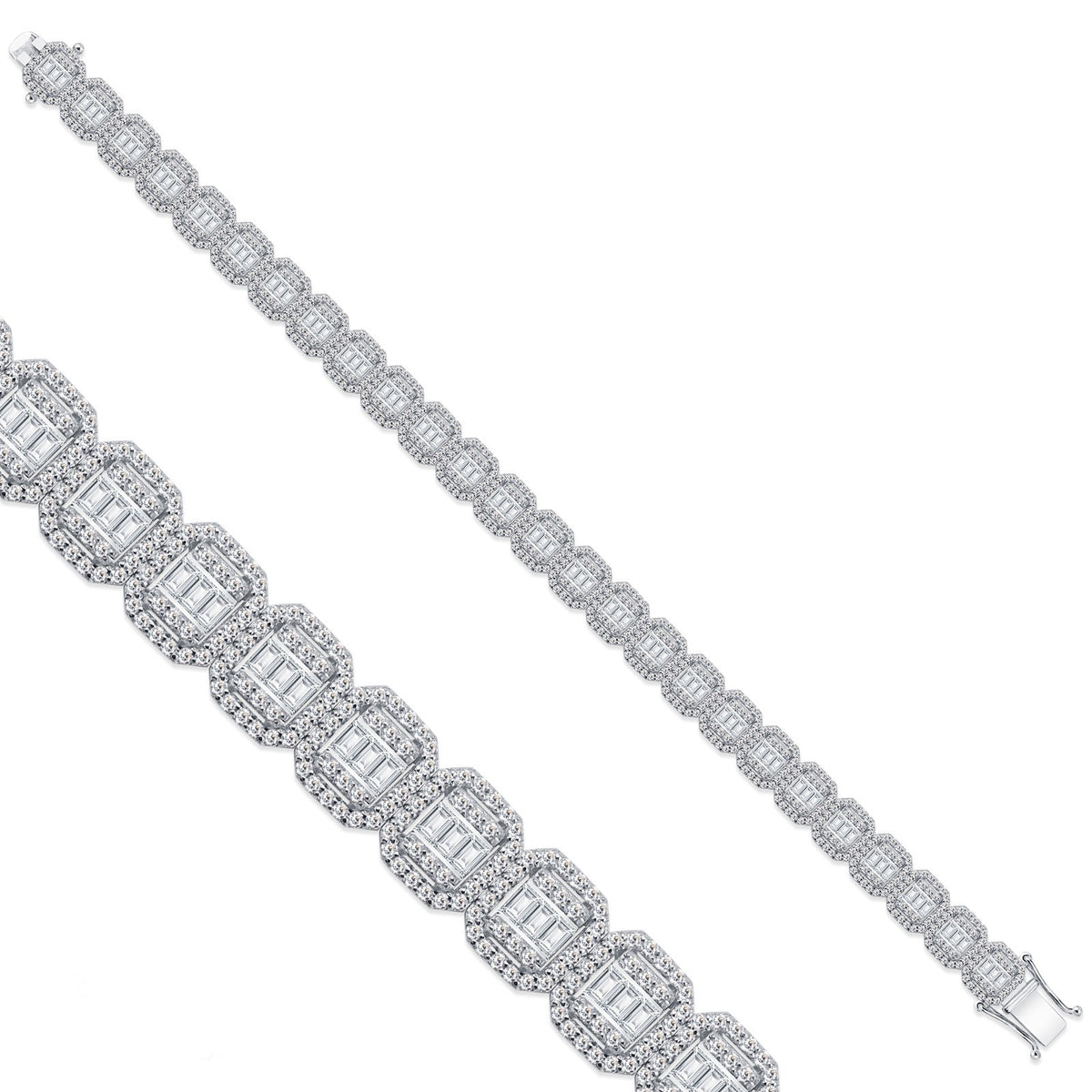 Weissgold-Armband mit Diamanten - BBL0000395