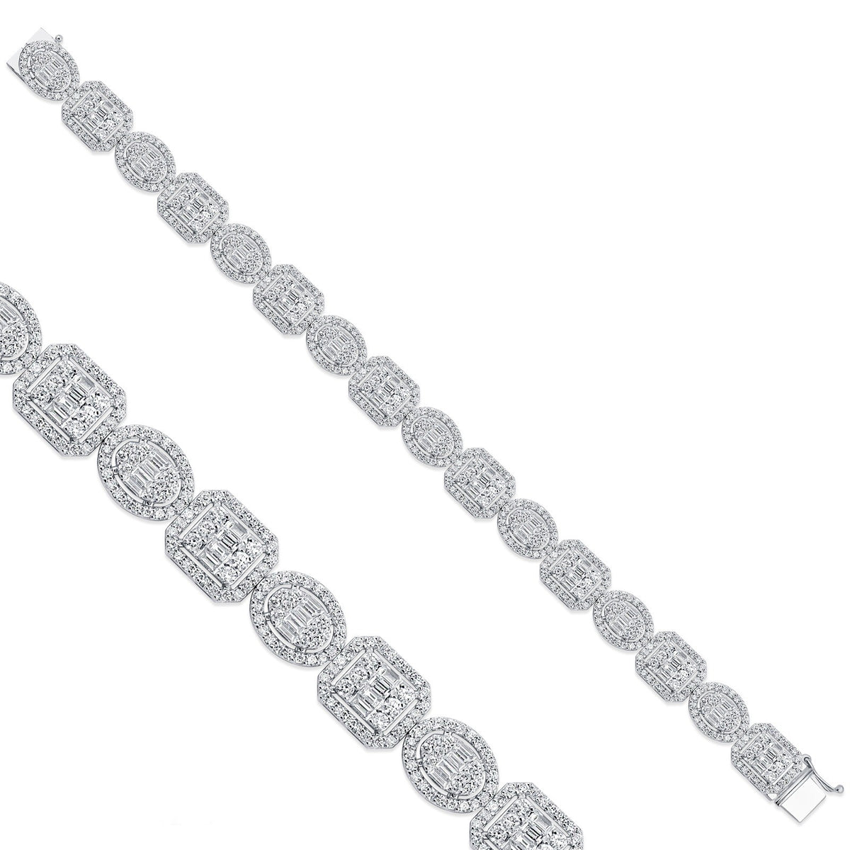 Weissgold-Armband mit Diamanten - BBL0000396