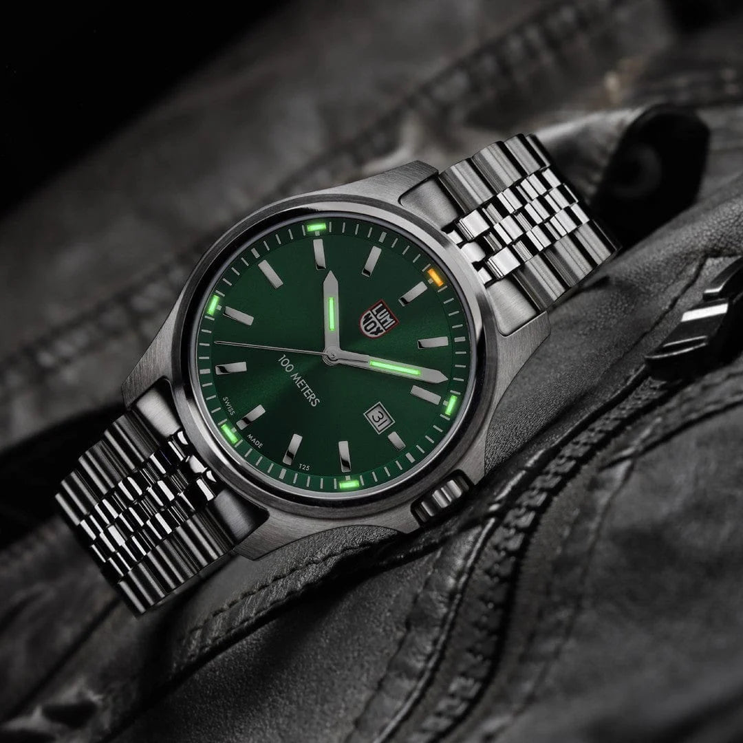 Luminox Dress Field 43mm Sport Uhr Edelstahl Grün