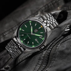 Luminox Dress Field 43mm Sport Uhr Edelstahl Grün